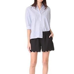 NWOT Madewell scallop hem shorts in black